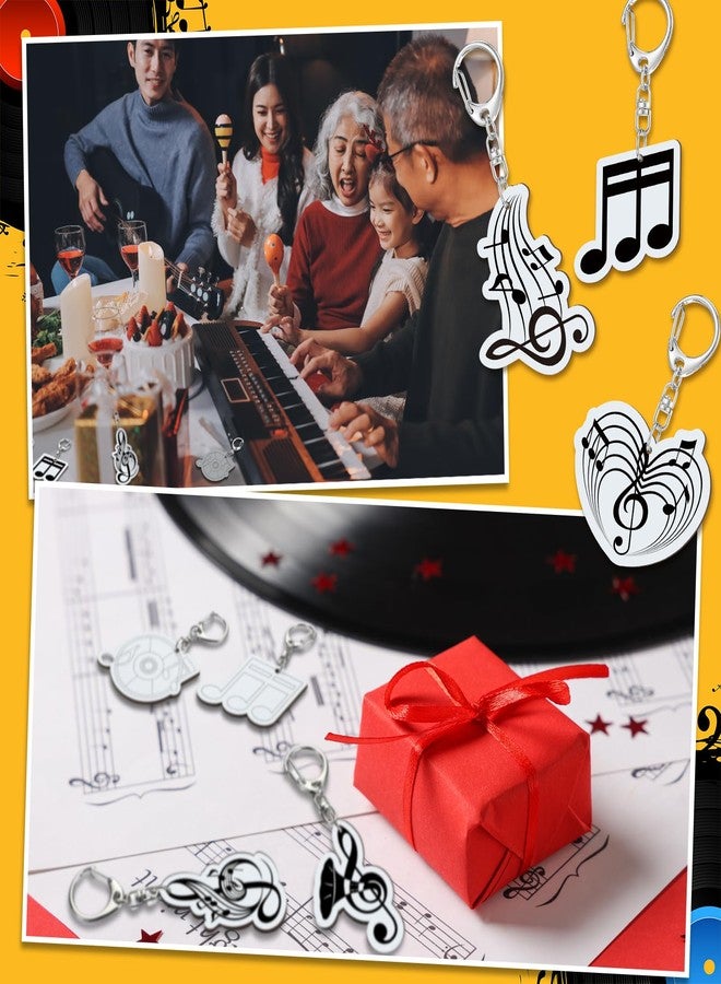 Quelay 24 Pcs Musical Note Keychain Craft Music Party Favors Color Your Own Wooden Keychains Musical Note Awards Gifts for Students Music Party Supplies School Classroom Activities, 12 Styles - Image 5